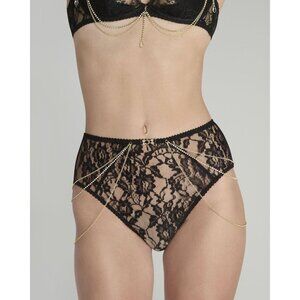 Agent Provocateur Tasmina Black Gold Brief NWT $720